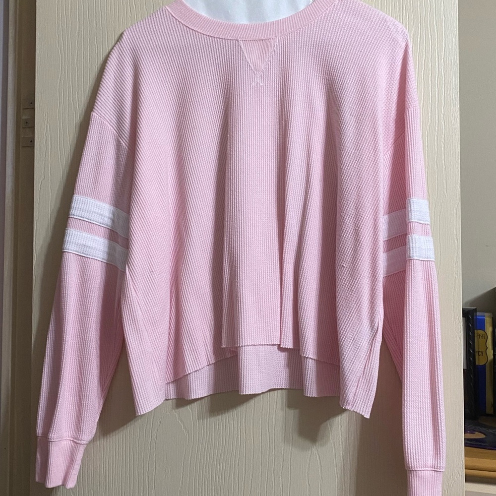 Hollister cropped waffle shirt